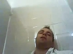 bathroom guy JO his big cock