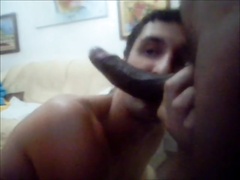 Swallowing my big black dick