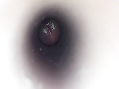 Cumshot inside a fleshlight with lots of precum