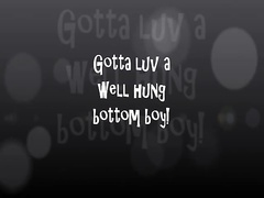 Extralarge dicked bottom sitting on big cock