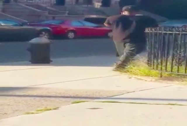 Caught Beating His Dick Off  Walking Down The Block
