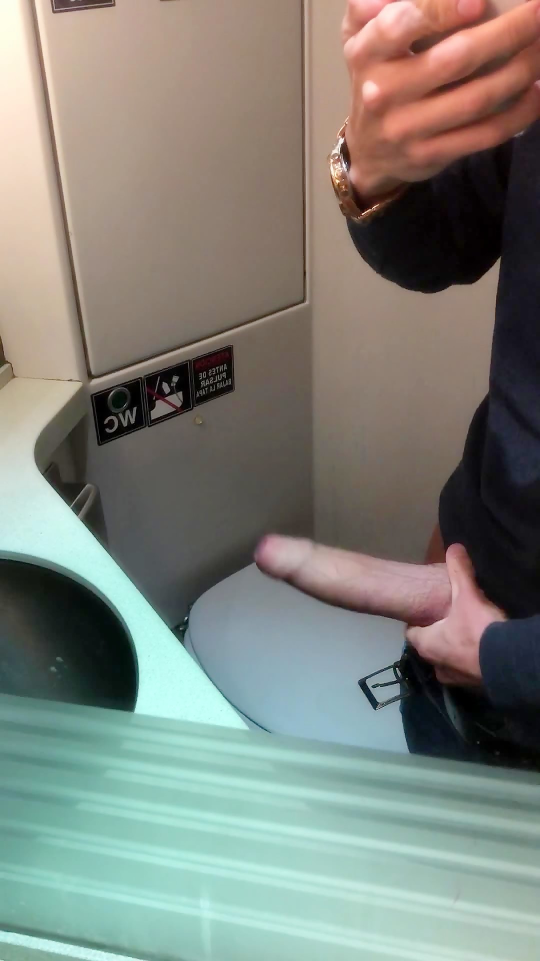 Shooting a load all over the bathroom