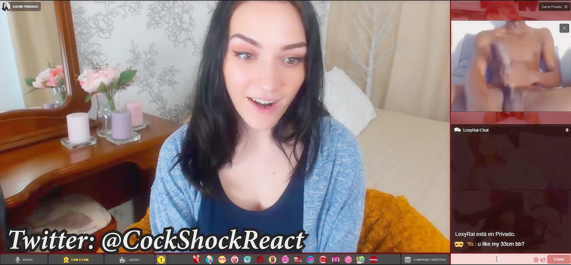 Hot Camgirl shocked by a Big Black Cock