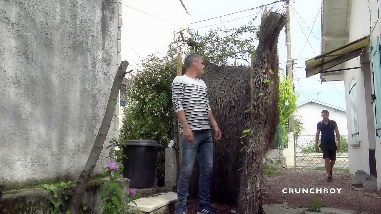 Amazing Risky Exhib in the street Bordeaux for Crunchboy with Romantik and Dimitri fucking bareback