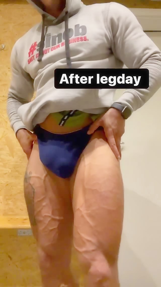 Rico flexing and giving bulge