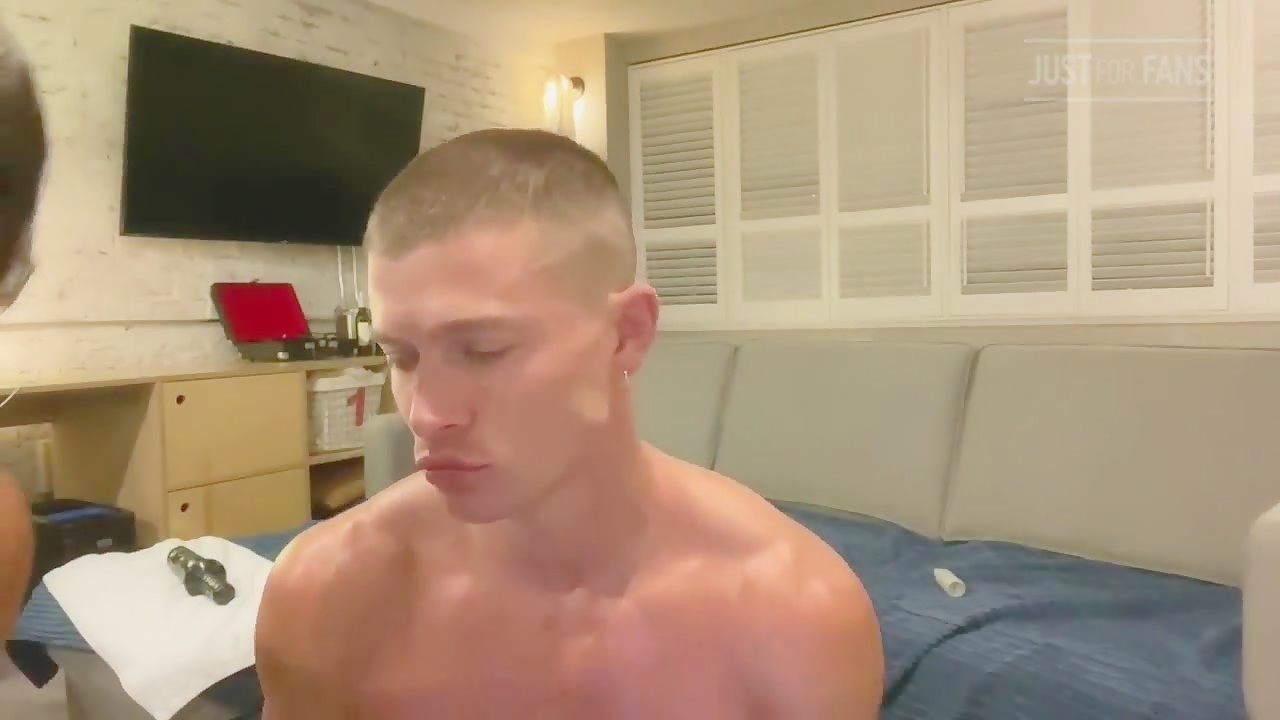 Hard ramming next to athletic american hunk