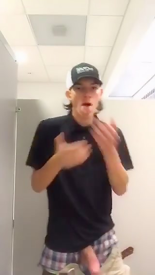 huge cock wanker in restroom