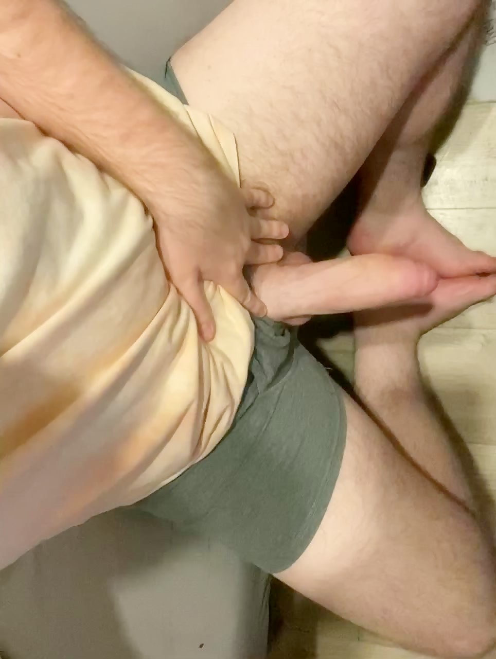 Flopping huge semi cock around - monster girth