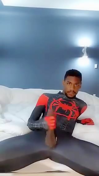 Spiderman wanks his BBC