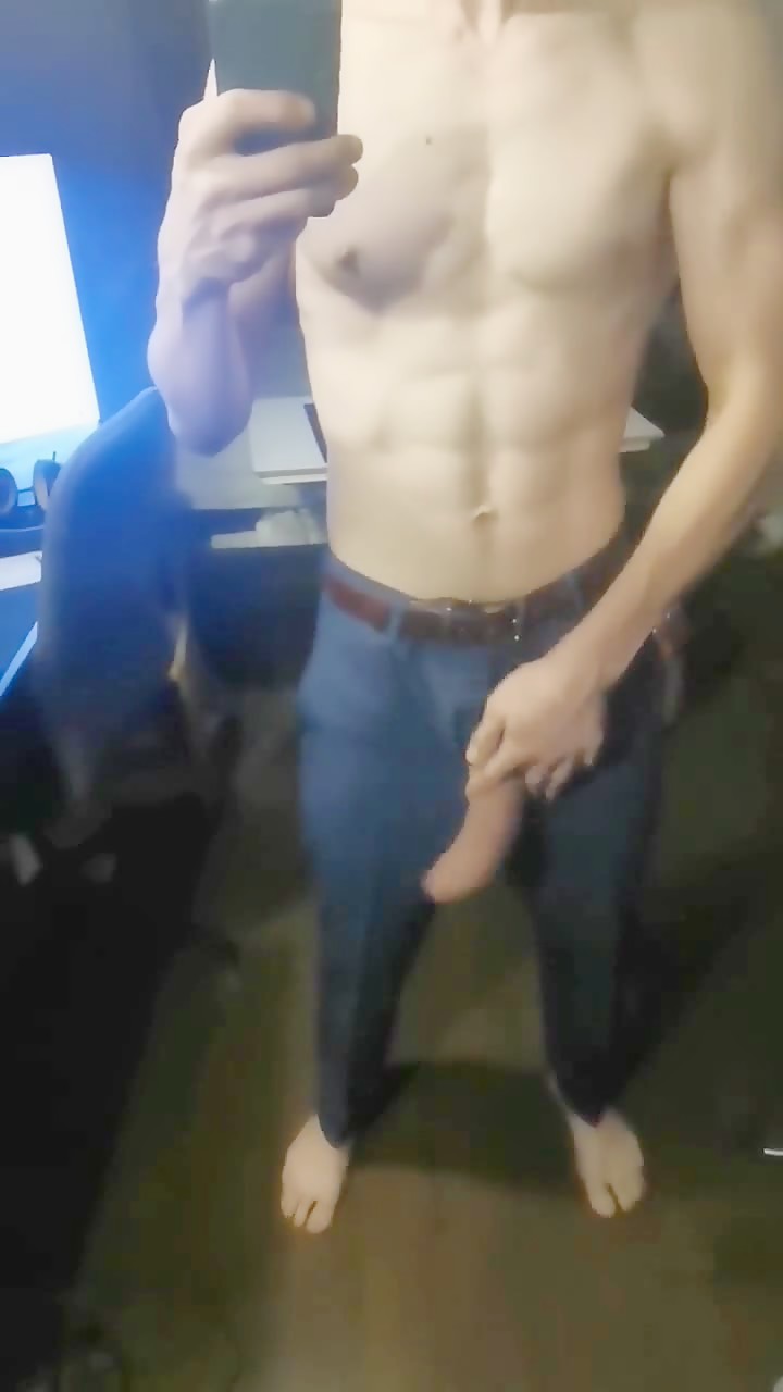 Fit jock boy with his huge massive cock and much foreskin