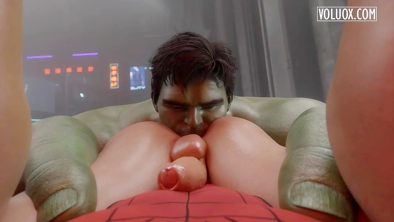Monstercock hulk fucks spiderman
