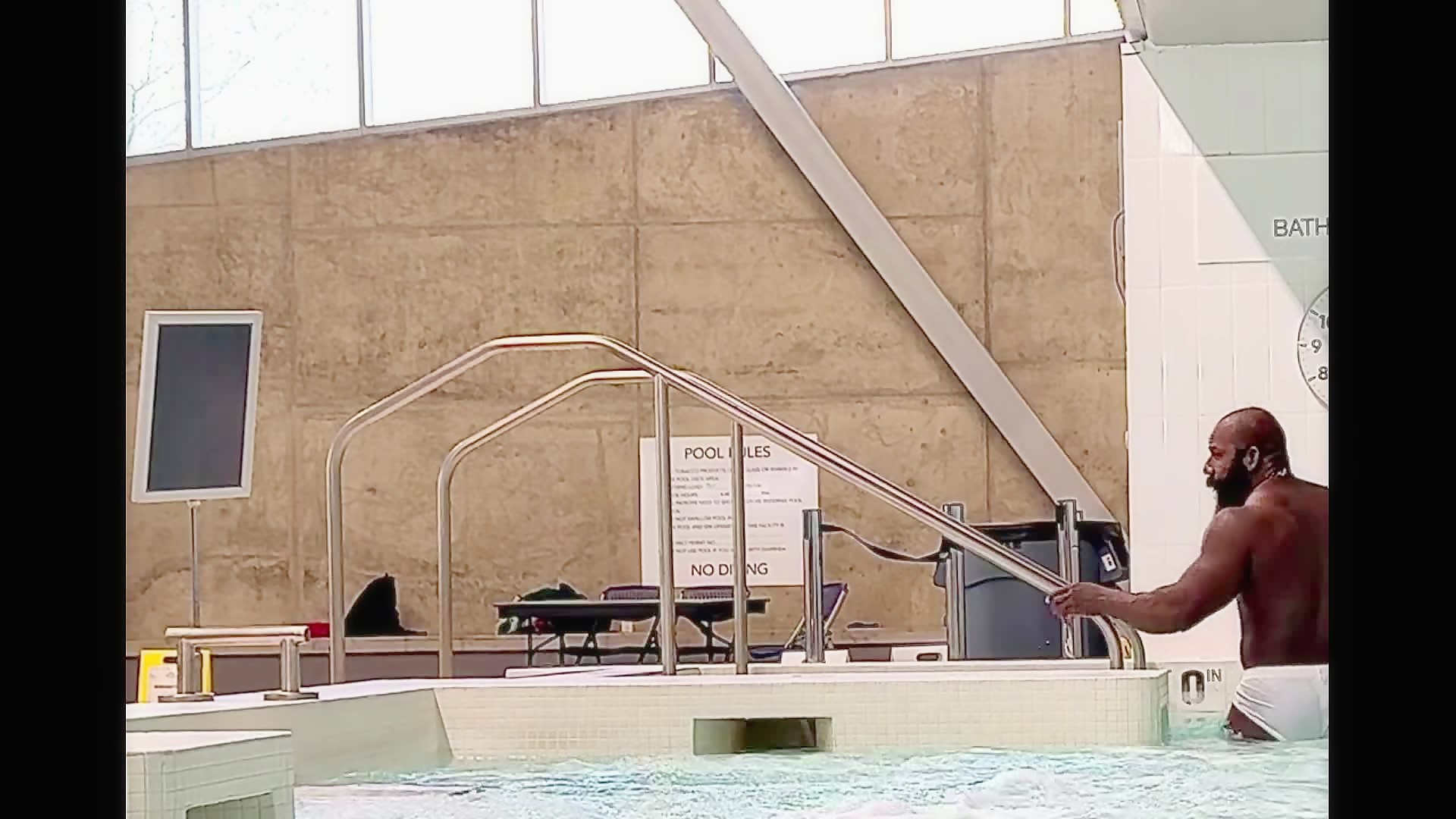 Infinity Nokia white speedo bulge at the pool