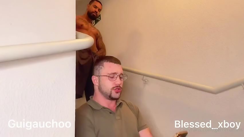 Interracial Couple in the stairwell