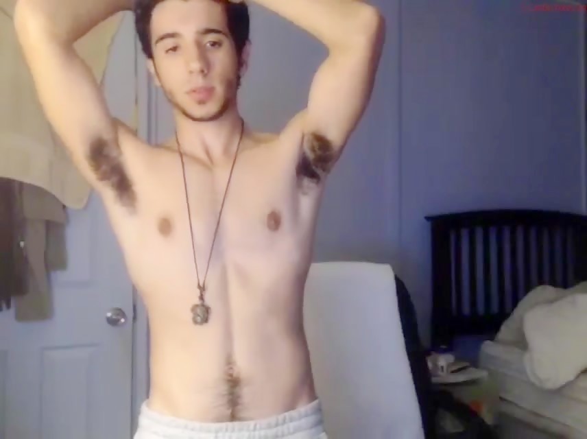 Hairy bush and pits - twink massive uncut cock